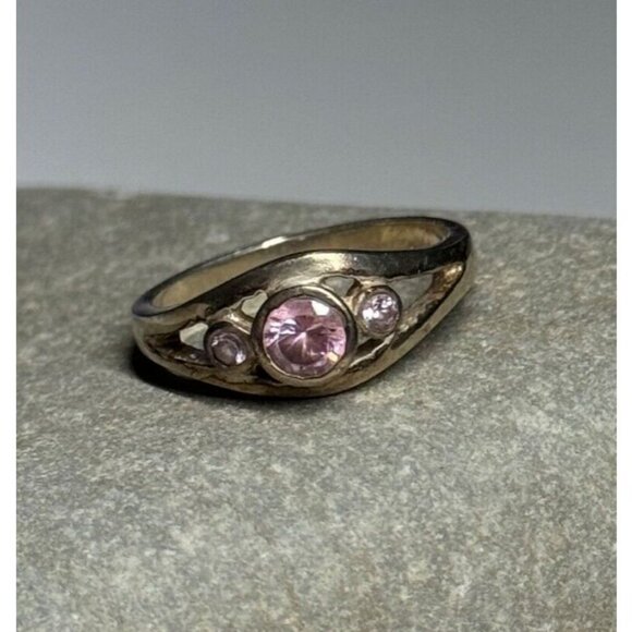 925 STERLING SILVER MORGANITE RING SIZE 6 - Picture 2 of 8